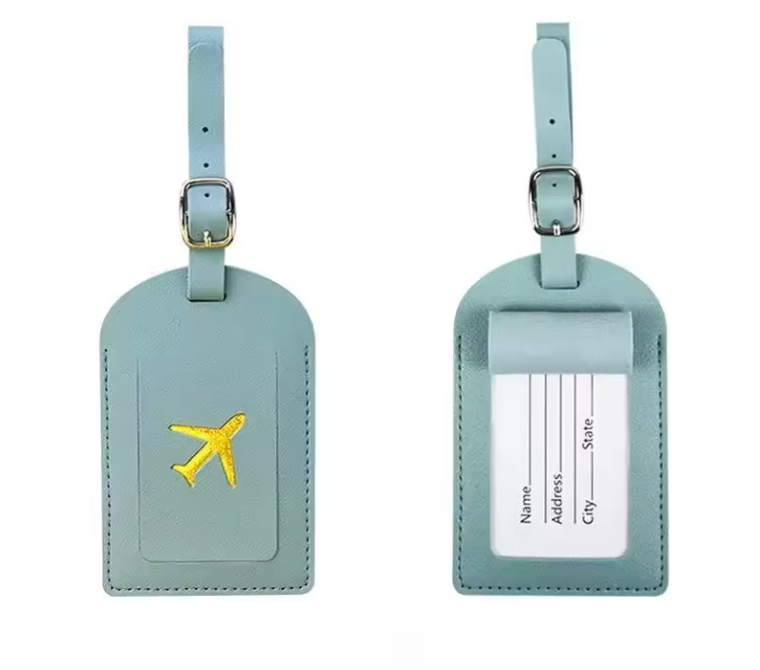 Étiquette de Bagage en Cuir Premium | Identification de Valise & Accessoire de Voyage