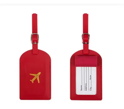 Étiquette de Bagage en Cuir Premium | Identification de Valise & Accessoire de Voyage