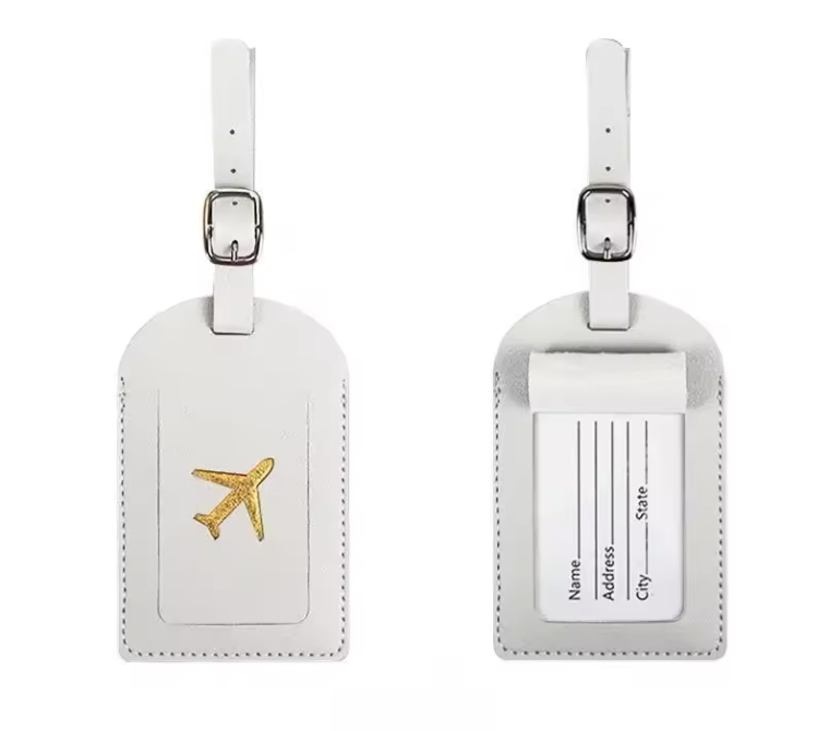 Étiquette de Bagage en Cuir Premium | Identification de Valise & Accessoire de Voyage