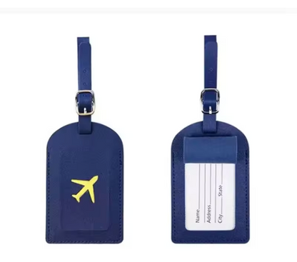 Étiquette de Bagage en Cuir Premium | Identification de Valise & Accessoire de Voyage