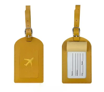 Étiquette de Bagage en Cuir Premium | Identification de Valise & Accessoire de Voyage