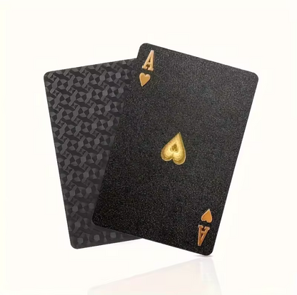 Jeu de Cartes à Jouer Or & Noir | Étanche, Élégant & Durable