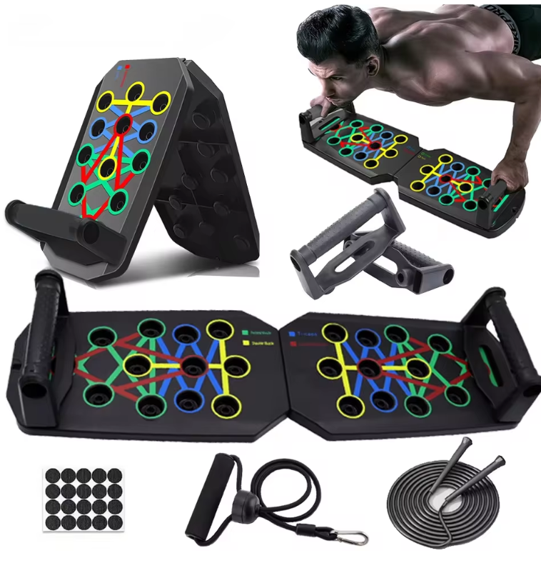 Planche de Pompes Multifonction 14 en 1 | Entraînement Complet du Haut du Corps à Domicile