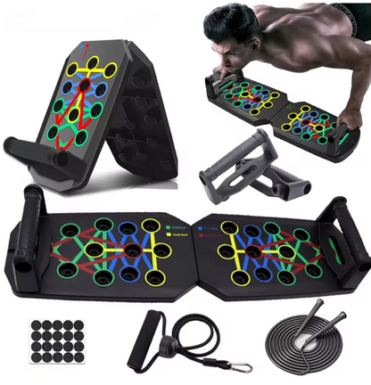 Planche de Pompes Multifonction 14 en 1 | Entraînement Complet du Haut du Corps à Domicile