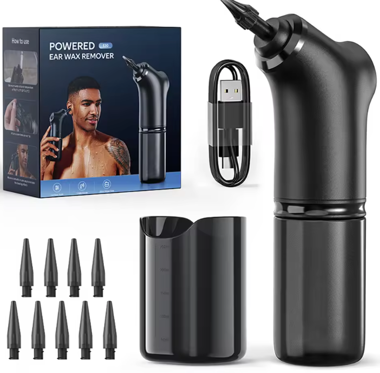 Kit de Nettoyage d’Oreilles Électrique 4 Modes | Élimination du Cérumen Douce & Efficace | Rechargeable, Étanche & Hygiénique