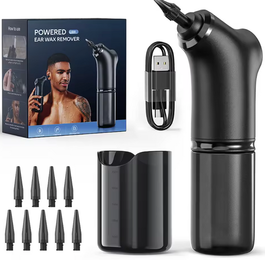 Kit de Nettoyage d’Oreilles Électrique 4 Modes | Élimination du Cérumen Douce & Efficace | Rechargeable, Étanche & Hygiénique